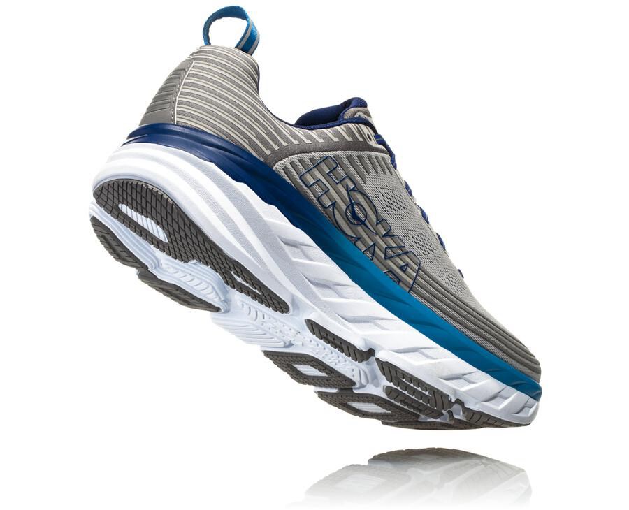 Hoka One One Mens Running Shoes - Bondi 6 - Grey - WRPK70681